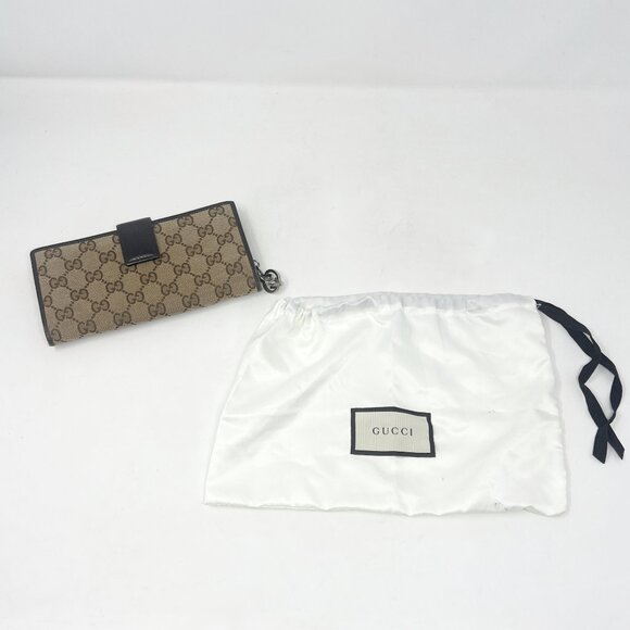 Gucci GG Supreme Canvas Wallet w/ Charm Zip Pocket & Card Slots - Picture 11 of 12